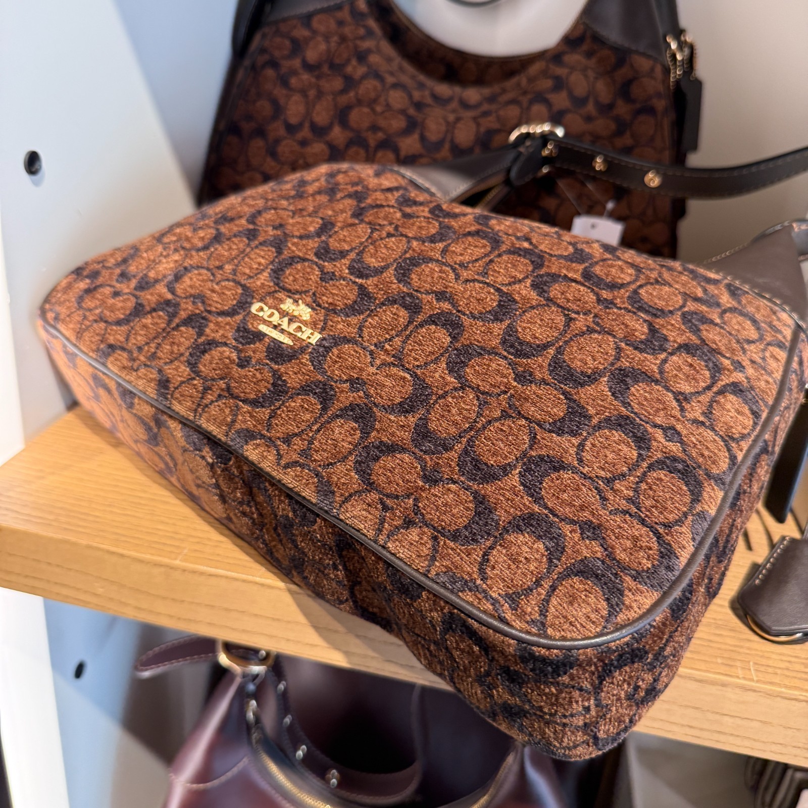 Coach CCE49 Ella Shoulder Bag In Signature Chenille Gold