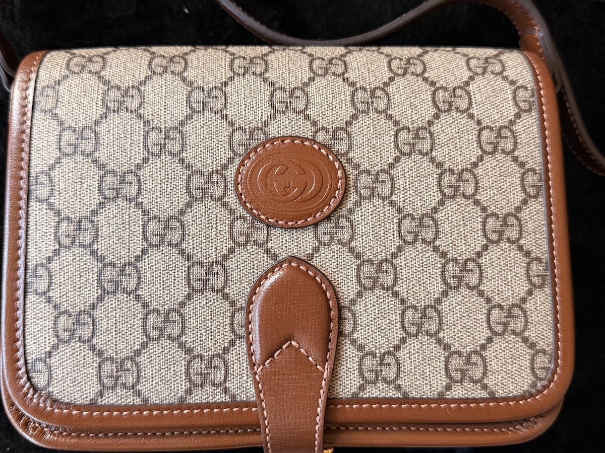 Gucci Beige/Ebony GG Supreme Canvas Mini Interlocking Shoulder Bag