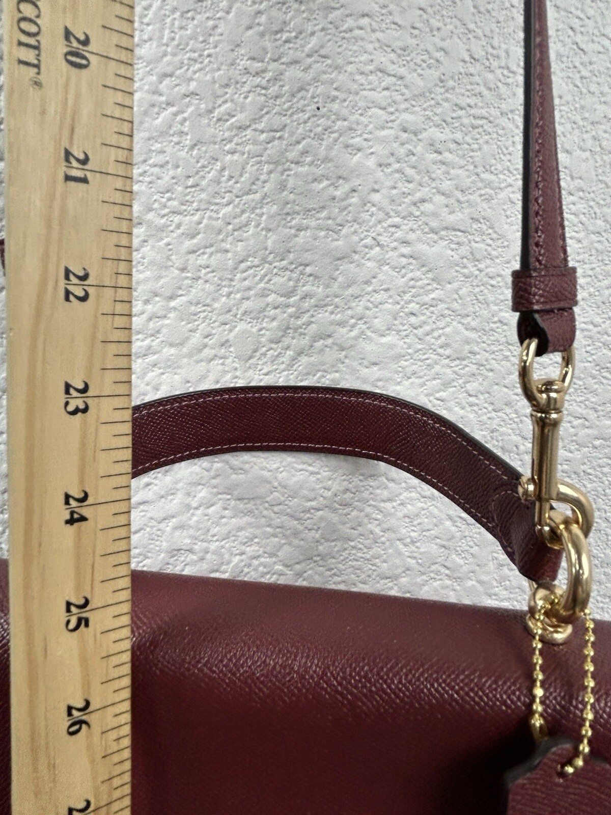 Coach Burgundy Top Handle Crossbody Shoulder Purse Tilly 76618 NWOT Pebbled