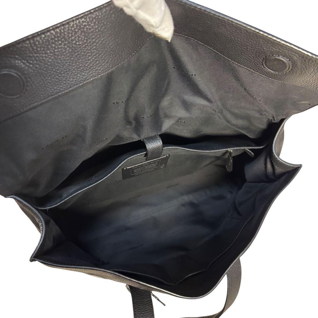 COACH Leather 2way Business Bag Dark Gray