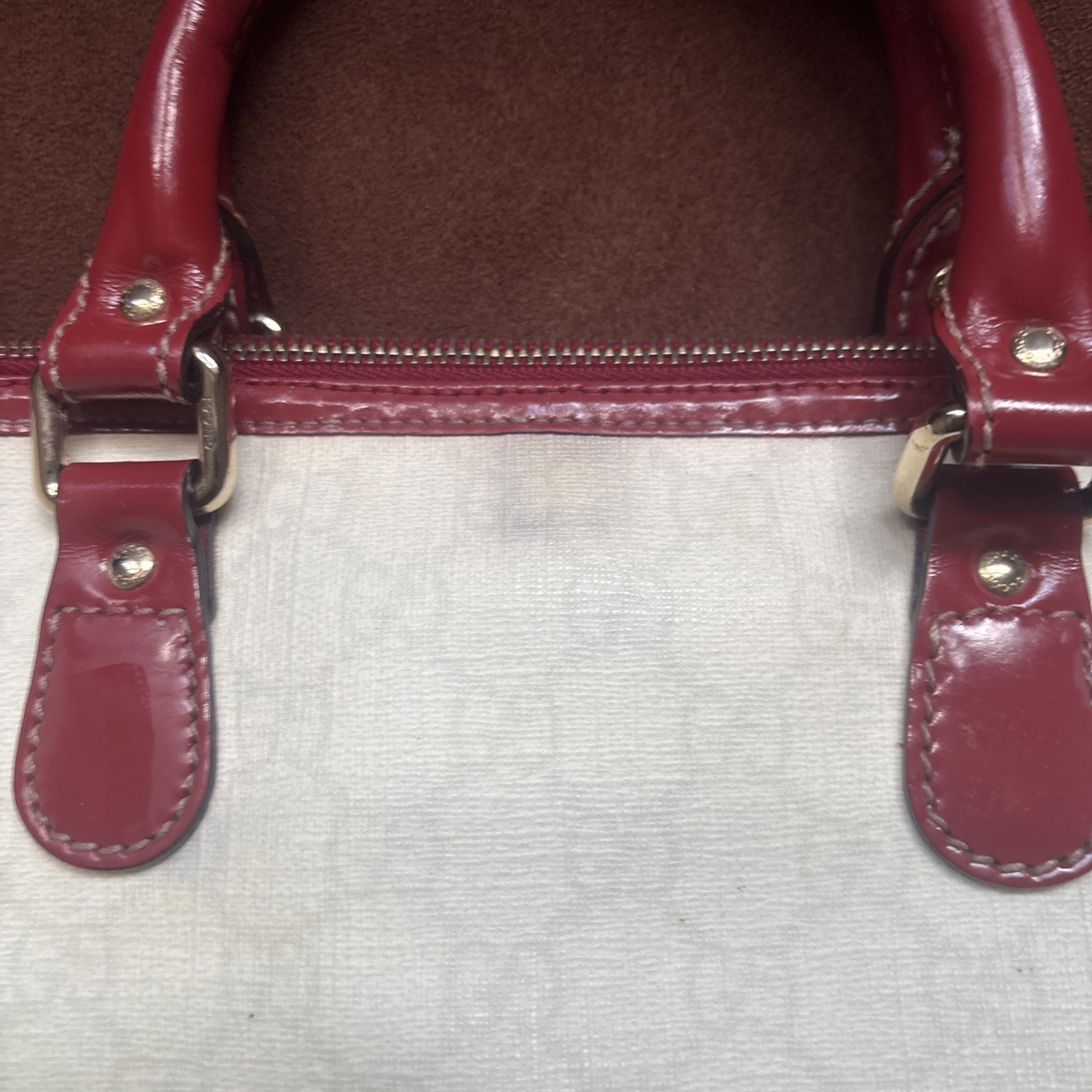 Gucci Small Supreme Joy Tattoo PVC Canvas Heart Boston Bag Off White Used Read