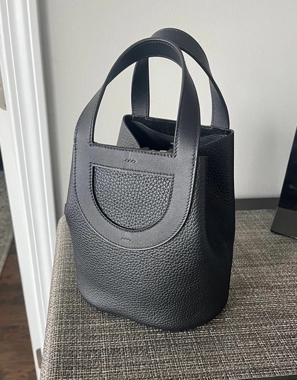 HERMÈS In-The-Loop 18 handbag black PHW clemence swift leather Picotin style