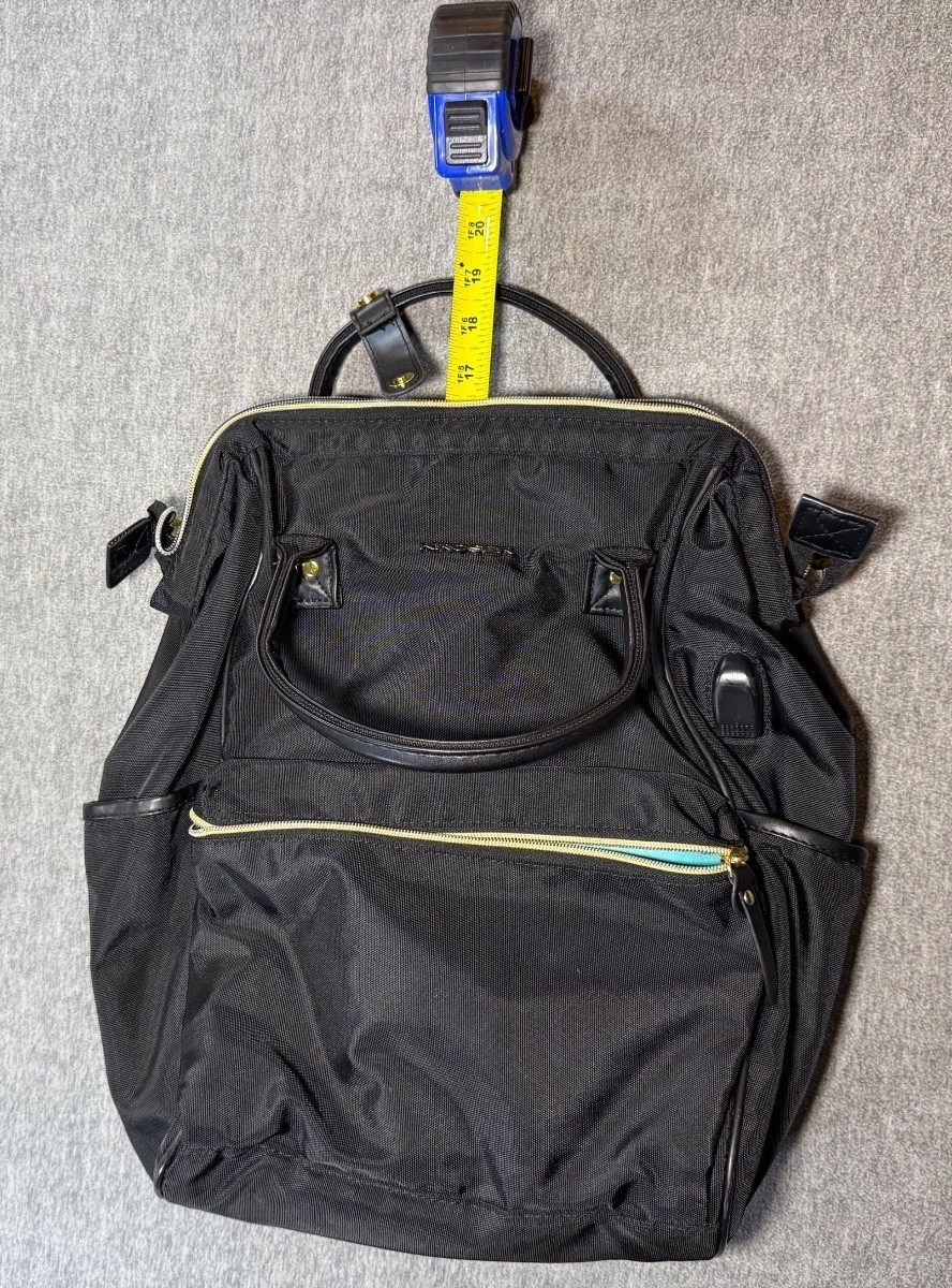 KROSER Black USB Charging Laptop Backpack Diaper Bag Travel School Work Tote