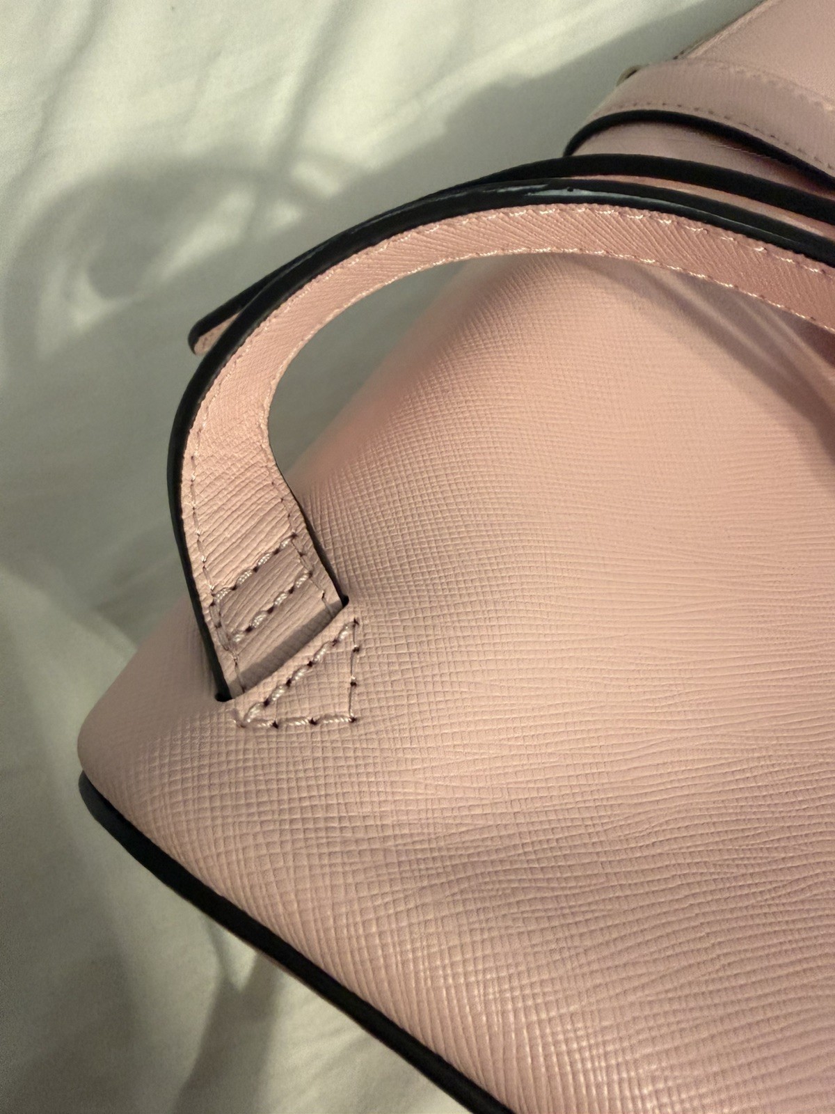 Kate Spade Beautiful Staci Saffiano Leather Dome Backpack Chalk Pink 12x11x4 “