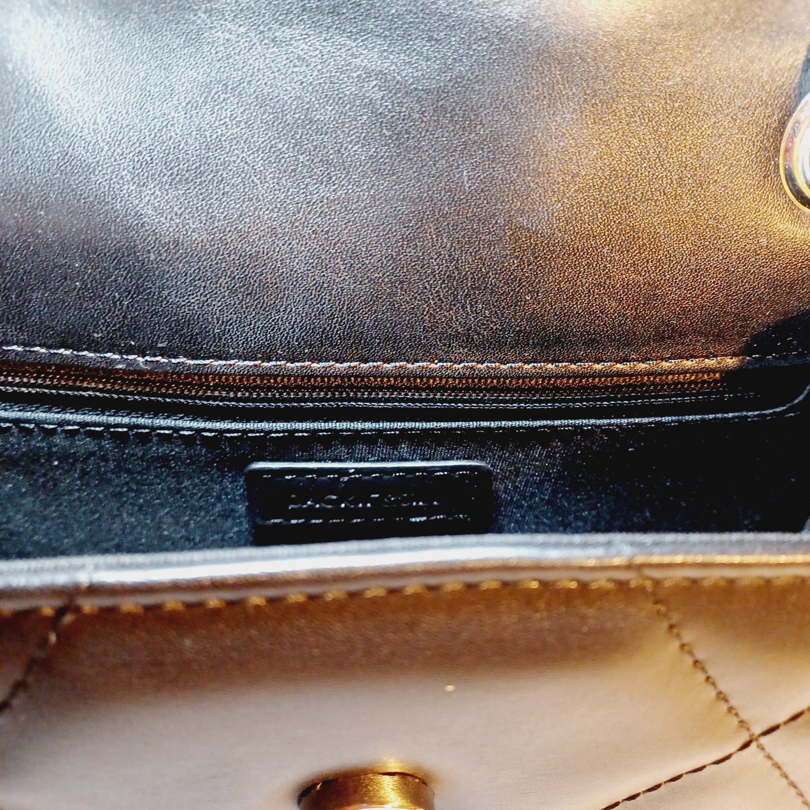 Jackie & Jill Black Crossbody Quilted Purse Bag Chain Strap Dust Bag 5.7×8.5×3