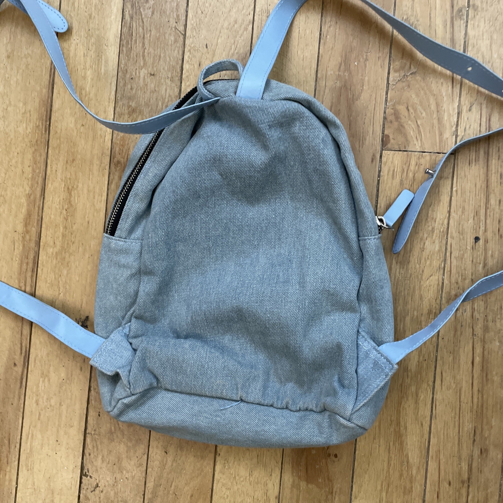 Guess Jeans Mini Backpack Denim Bag Logo Preppy Light Blue Logo 90s Y2k 2000s