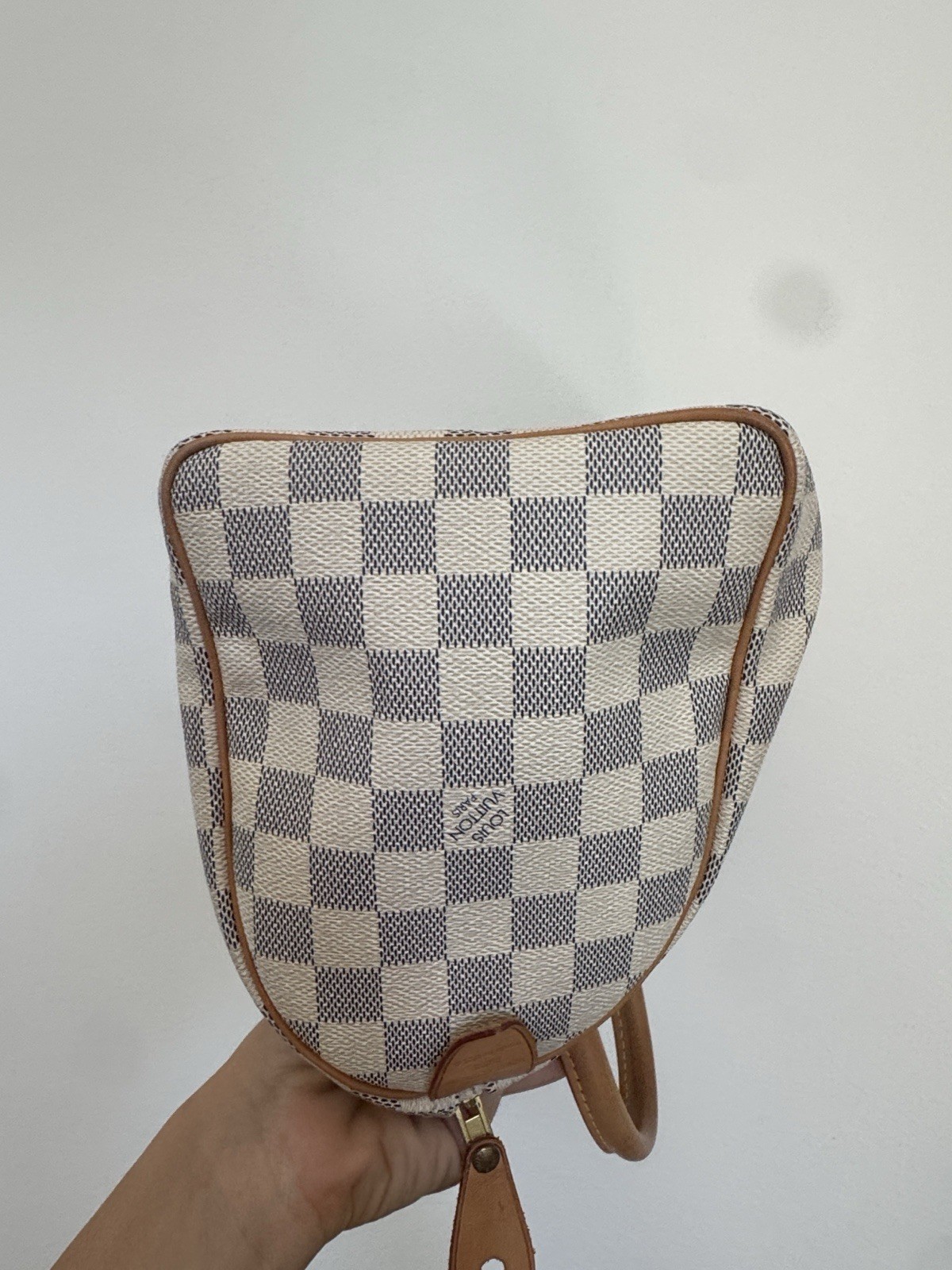 Louis Vuitton Damier Azur Small Speedy 25Satchel Zip Bag White Blue w/ Dust Bag