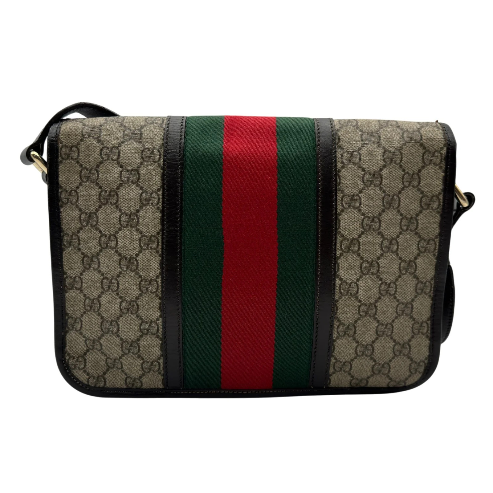 GUCCI GG Plus Sherry Line Messenger Bag Brown Coated Canvas #OKB8083