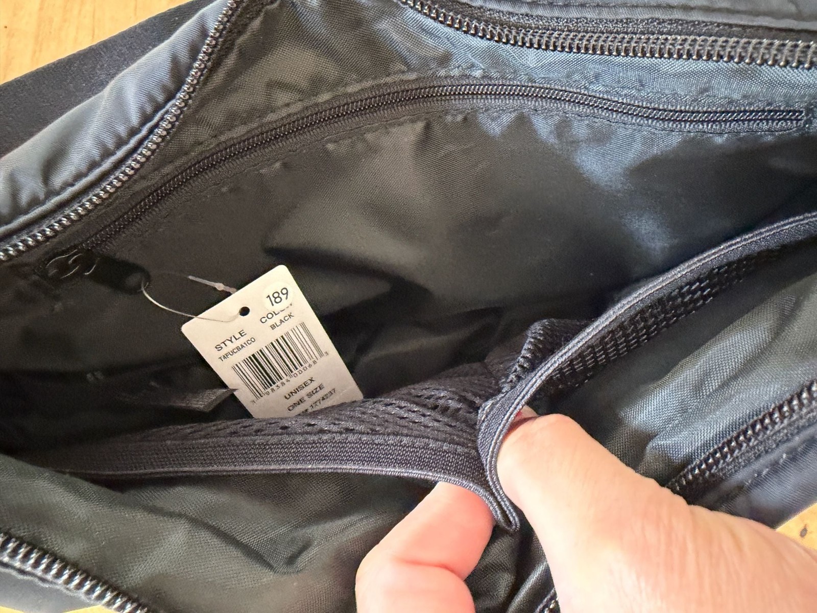 Port Authority Matte Recycled Nylon Half Moon Crossbody Bag in Black