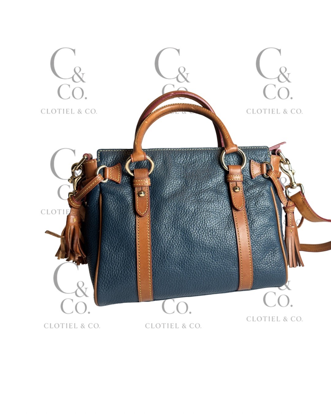 DOONEY & BOURKE pebble Grain Leather Medium Pocket Satchel bag EXCELLENT CON
