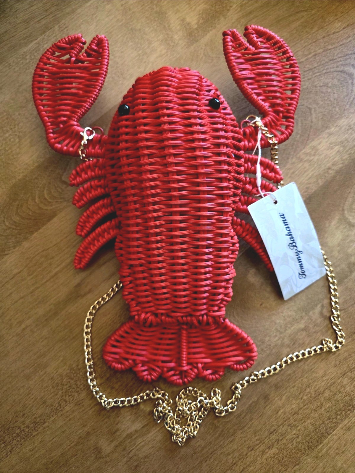 TOMMY BAHAMA VIRAL LOBSTER WOWEN CROSSBODY BAG RED NWT