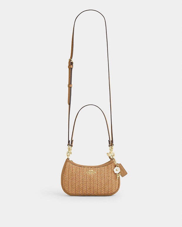 NWT Coach Teri Mini Crossbody Bag CDW66 straw/Gold/Toast