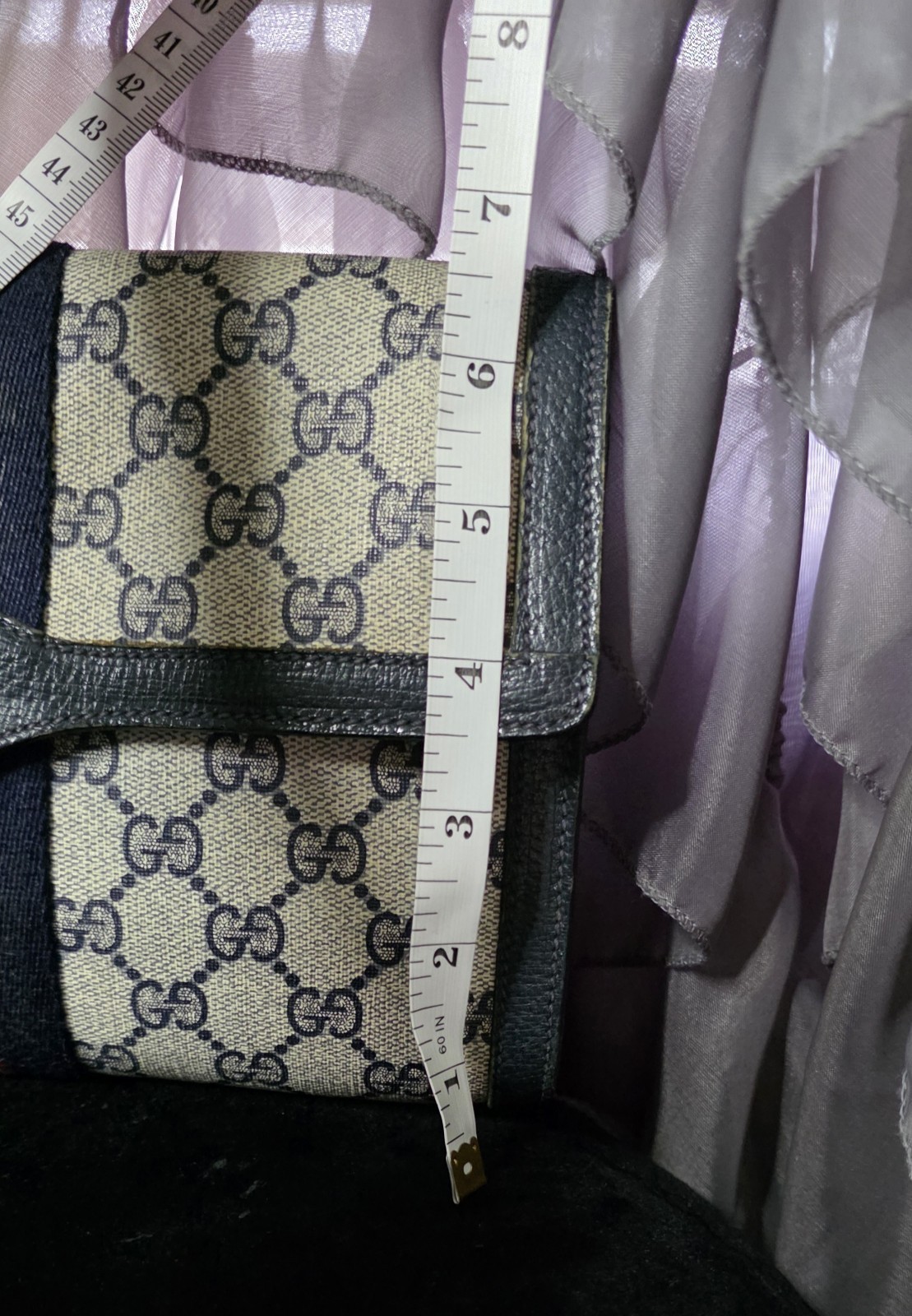 Gucci Vintage GG Web Clutch Blue Canvas
