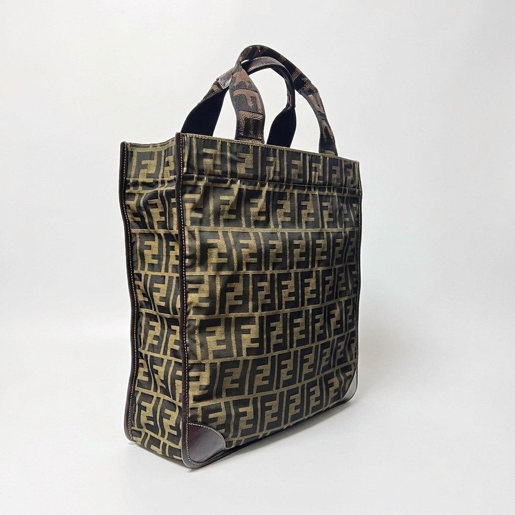 FENDI ROMA 1925 Zucca Pattern Foldable Tote Bag 26555 Brown