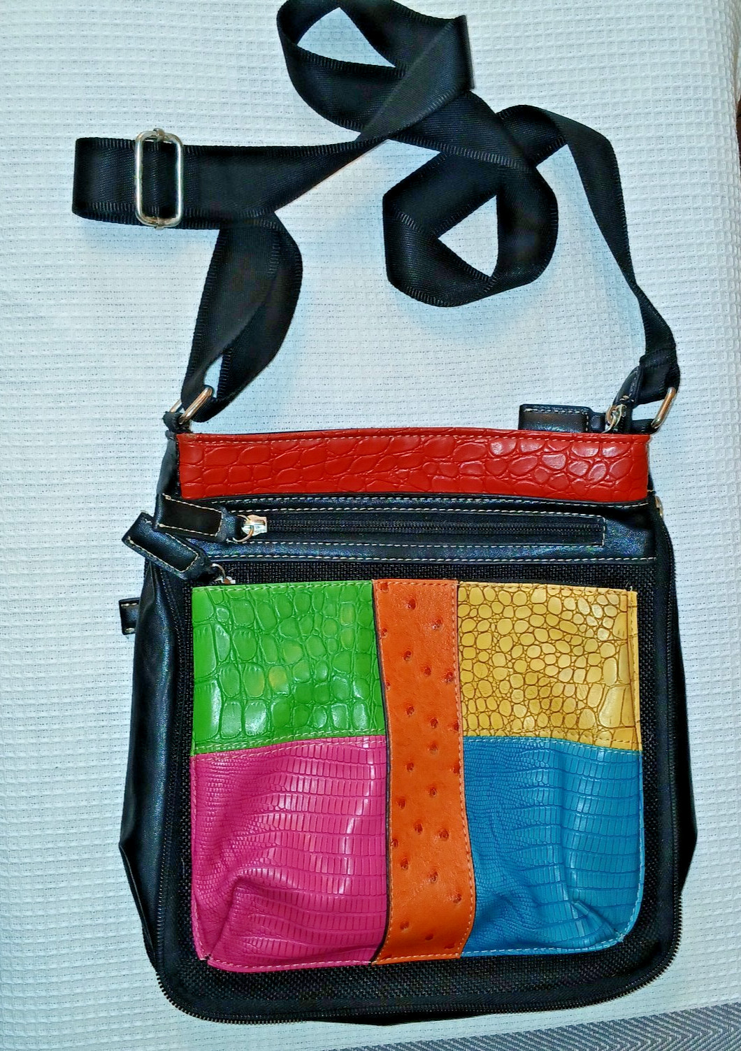 Rainbow Crossbody Bag Medium size “expandable” depth