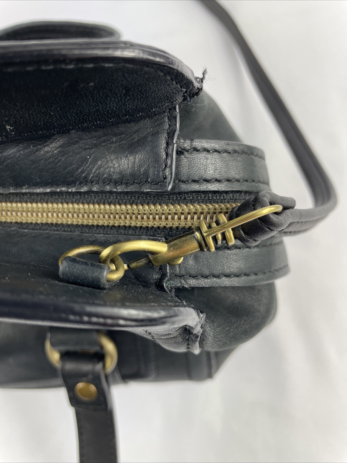 Rolf’s Small Black Handbag Genuine Leather Double Handle Purse