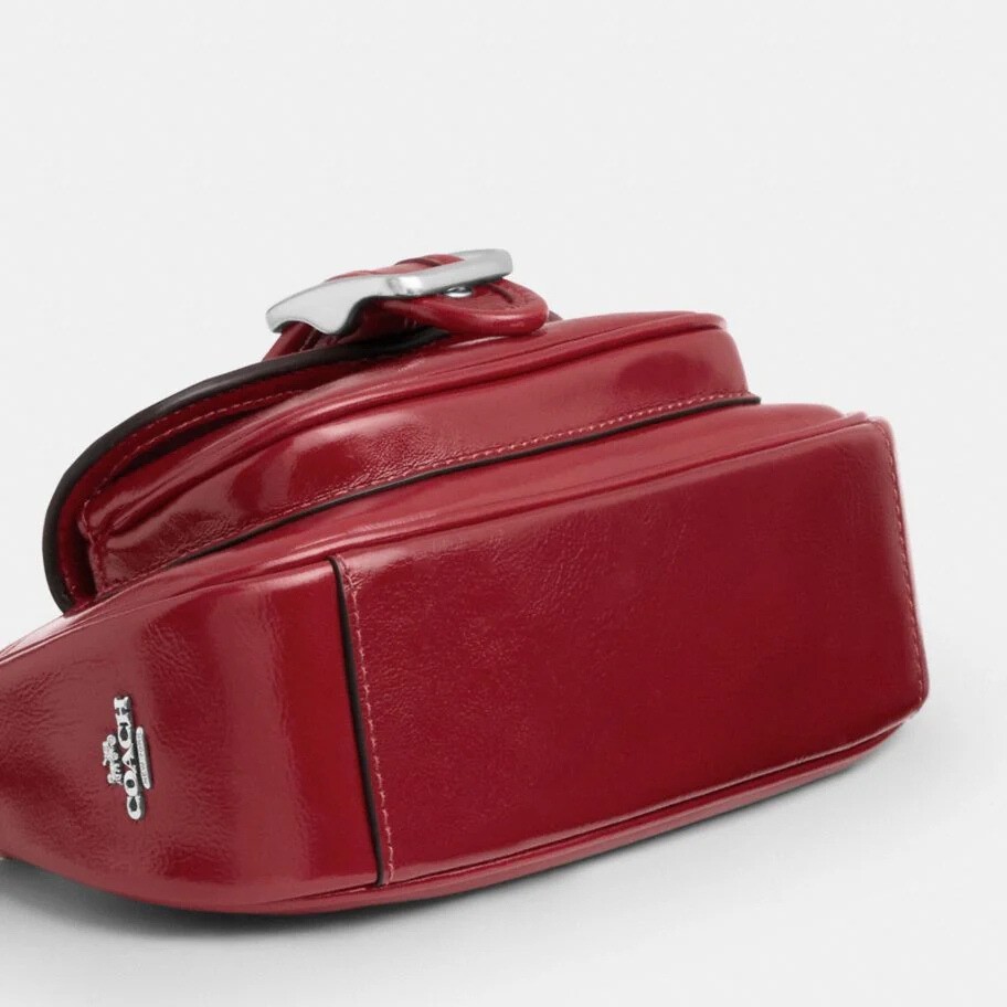 Coach Ashton Mini Shoulder Bag in Red Glazed Leather Crossbody NWT