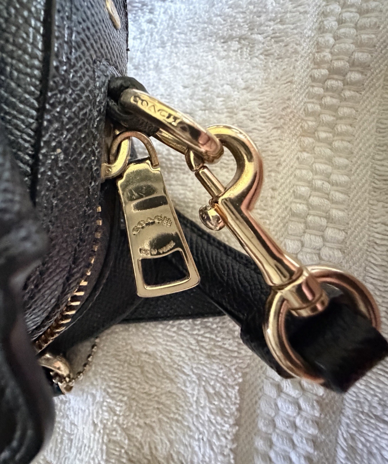 Coach Mini Satchel Crossbody Black Pebbled Leather Gold Hardware
