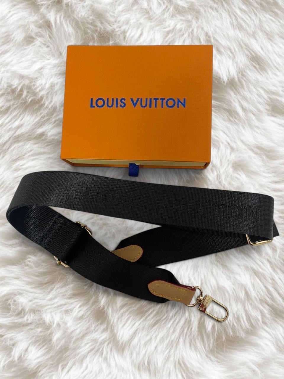 Louis Vuitton Black Shoulder Strap Gold Hardware