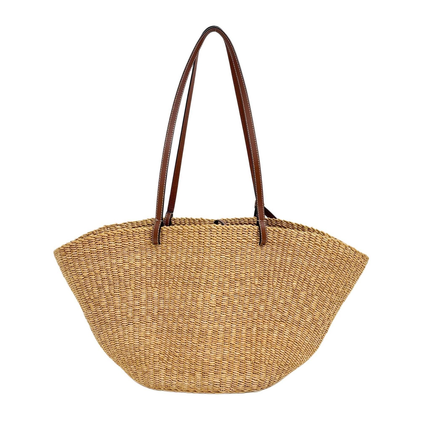 LOEWE Anagram Brown Raffia Shoulder Bag