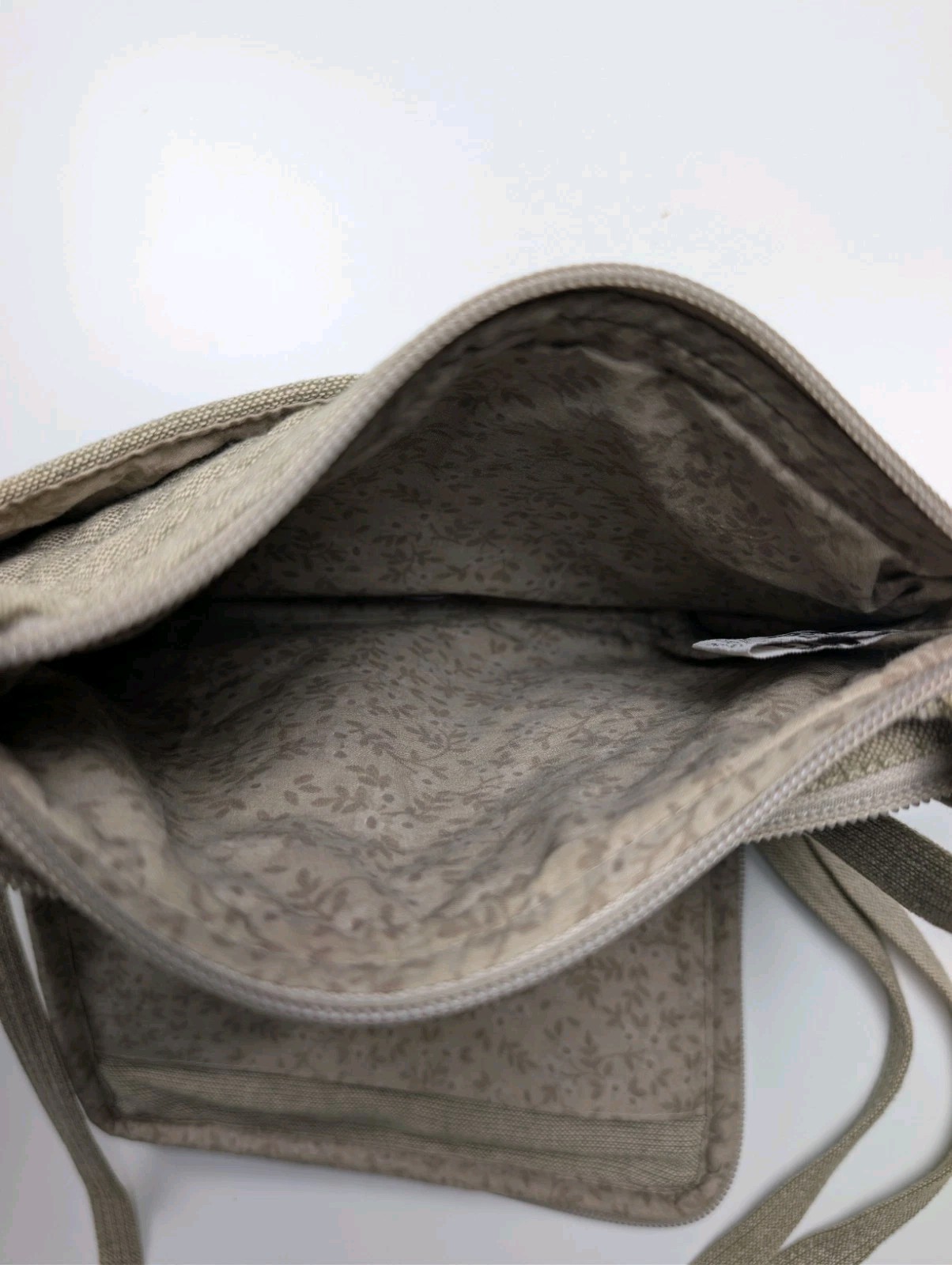 Bella Taylor Quilted Cotton Crossbody Bag Tan Beige Wallet Purse Neutral