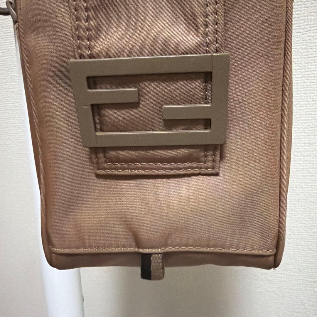 FENDI Baguette Phone Pouch 7AS056 AG0P Nylon Corda Brown W20.5cmxH11cmxD4.5cm