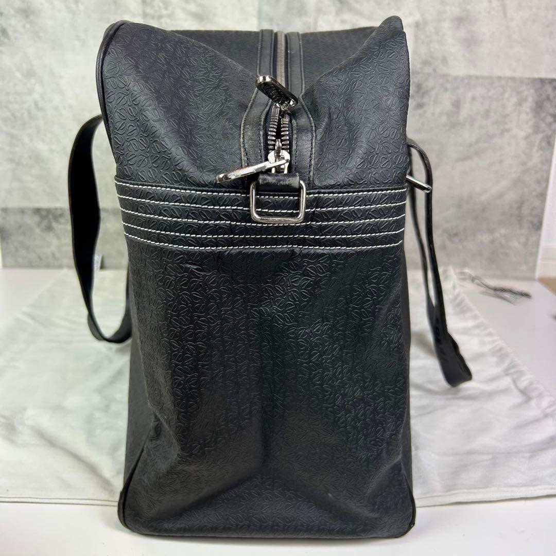 LOEWE Repeat Anagram PVC Boston Duffle Bag Black Large Travel Men’s