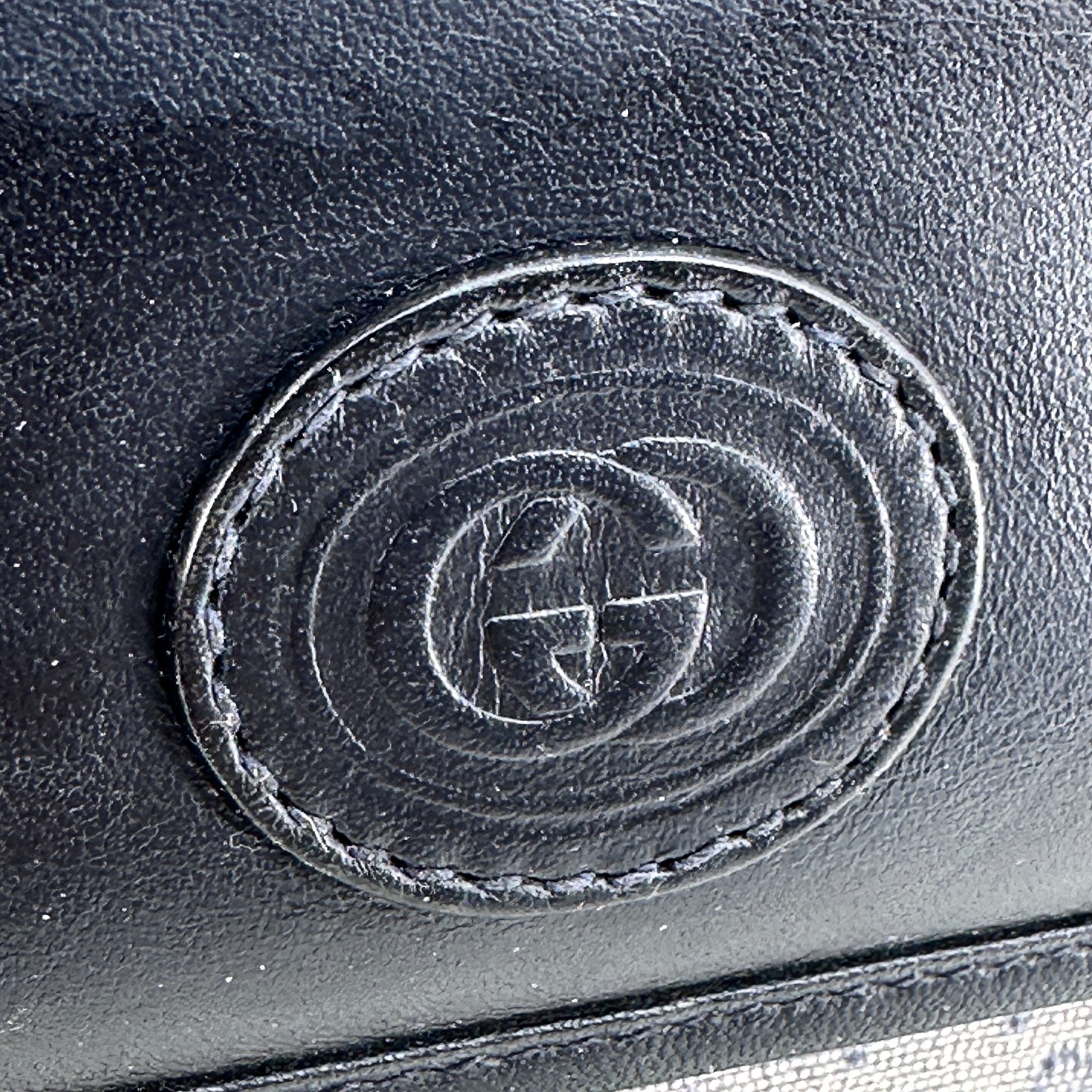 Vintage GUCCI Shoulder Bag Micro GG Hand Bag Black Made In ITALY Authentic