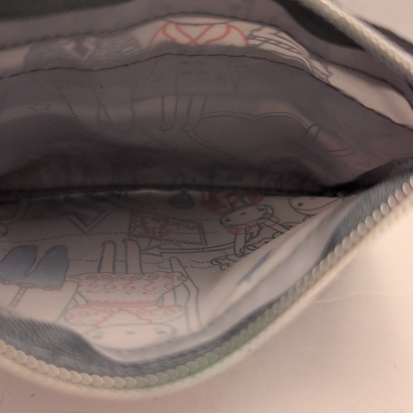 RARE LeSportsac Fifi Lapin Sweethearts 3 Zipper Writslet Blue And Gray
