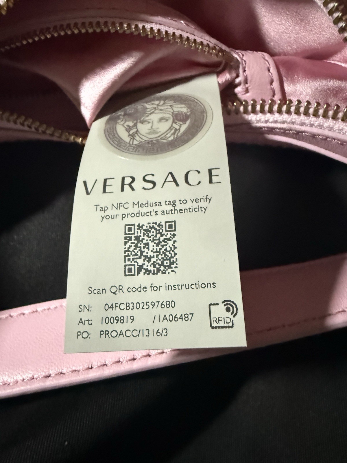 NWT Authentic Versace Crystal La Medusa Mini Hobo Handbag Pink RARE! MSRP $2525