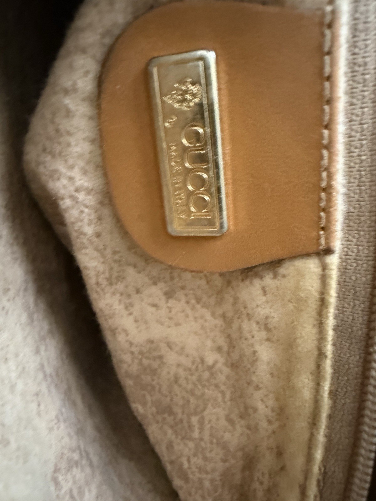 GUCCI Micro GG Supreme Shoulder Bag PVC Beige Gold 007 87 0018 Auth ki4930