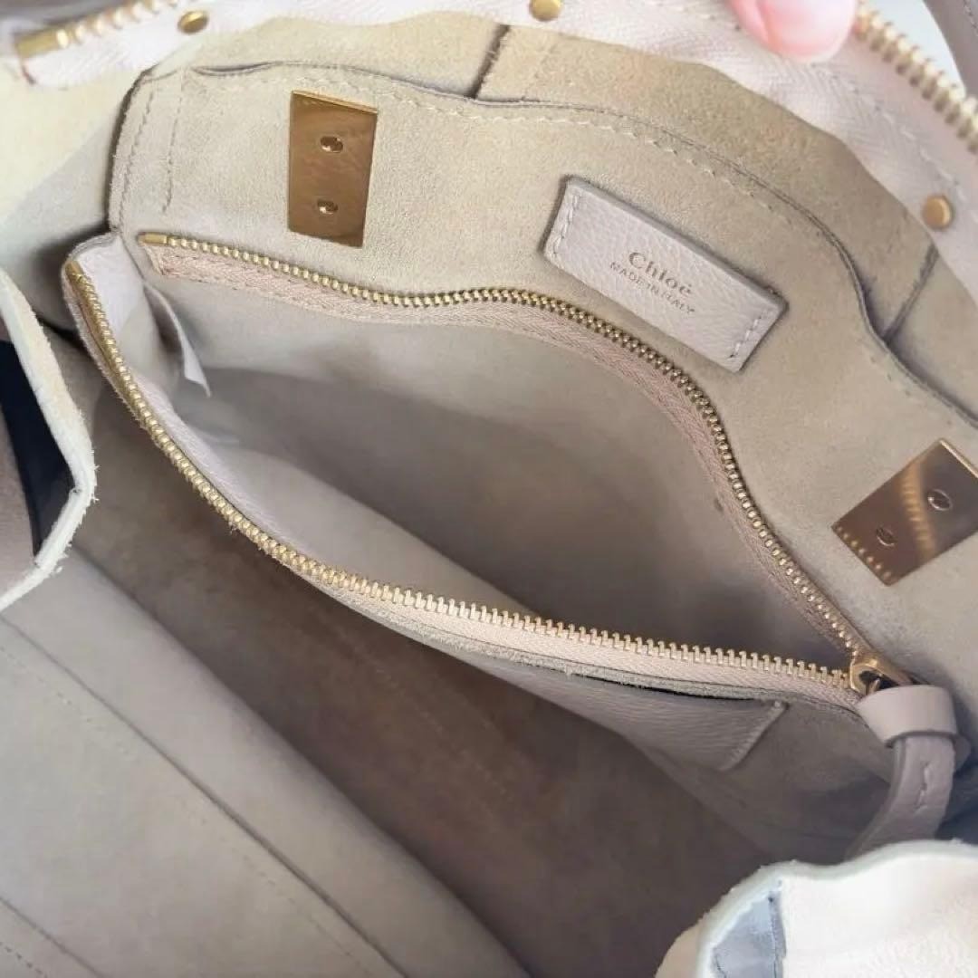 Chloe Haley 2way Leather Handbag Shoulder Bag Leather beige Color Used Rare
