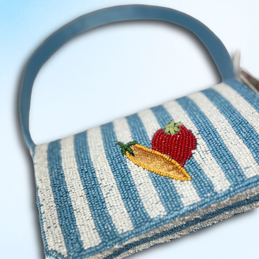 NWT SOL and MER Beaded Veggie Shoulder Bag Coquette Y2K Aesthetic Purse