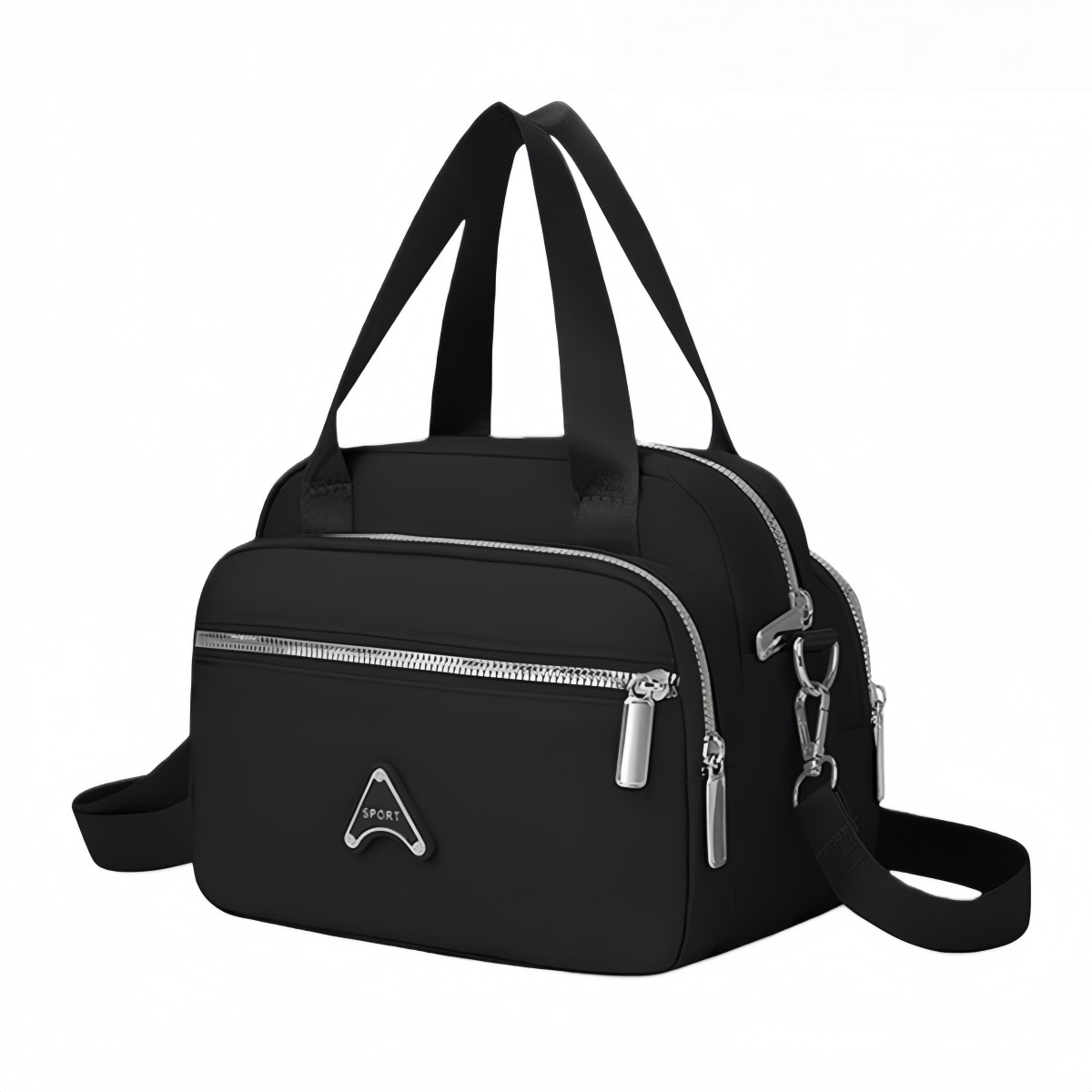 Oxford Cloth Multi Zipper Compartment Ladies’ Crossbody Bag Handbag Shoulder Bag