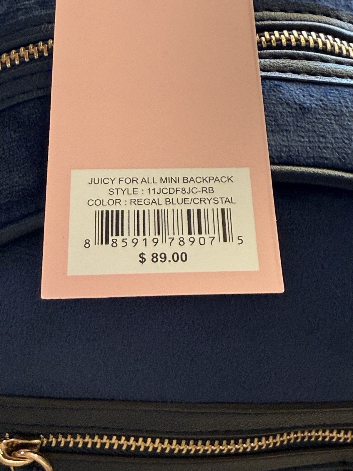 BEAUTIFUL JUICY COUTURE JUICY FOR ALL REGAL BLUE BACKPACK