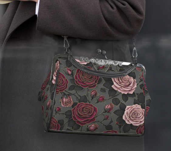 Victorian Valentine Gothic Purple Lavender Shoulder Cross Body Hand Bag Satchel