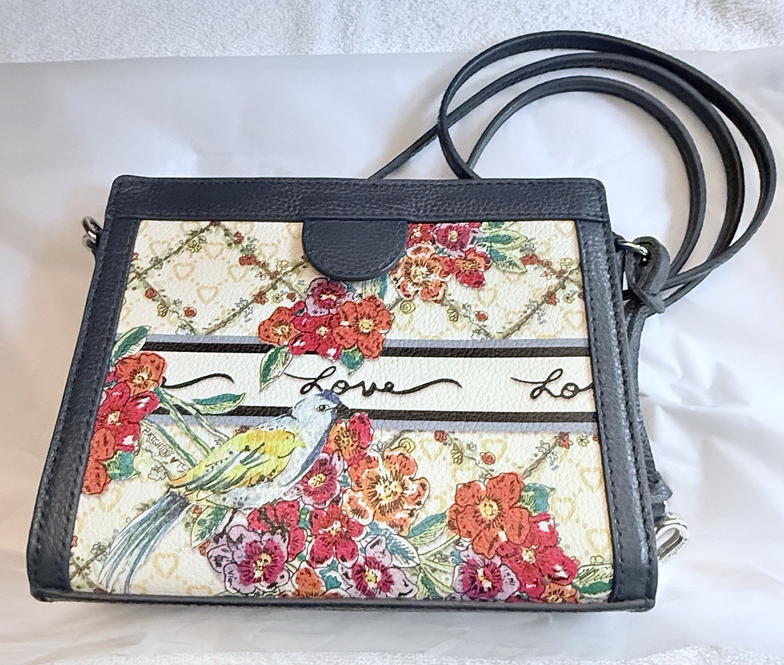 Brighton Fashionista Garden Variety Crossbody Bag Multicolor. Snap closure.