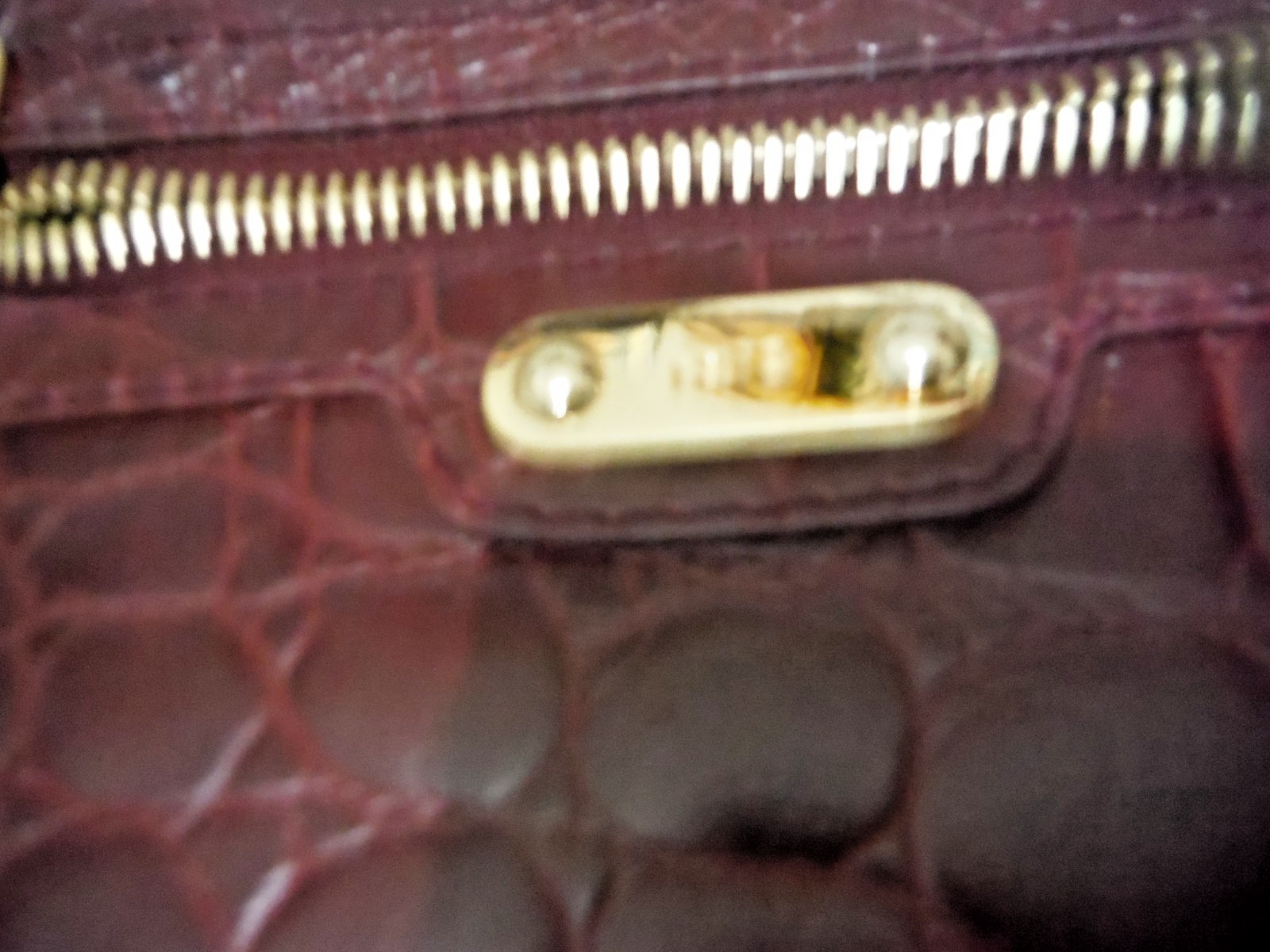 Rafe Burgundy Leather Alligator Embossed Handbag / Purse / Clutch EUC