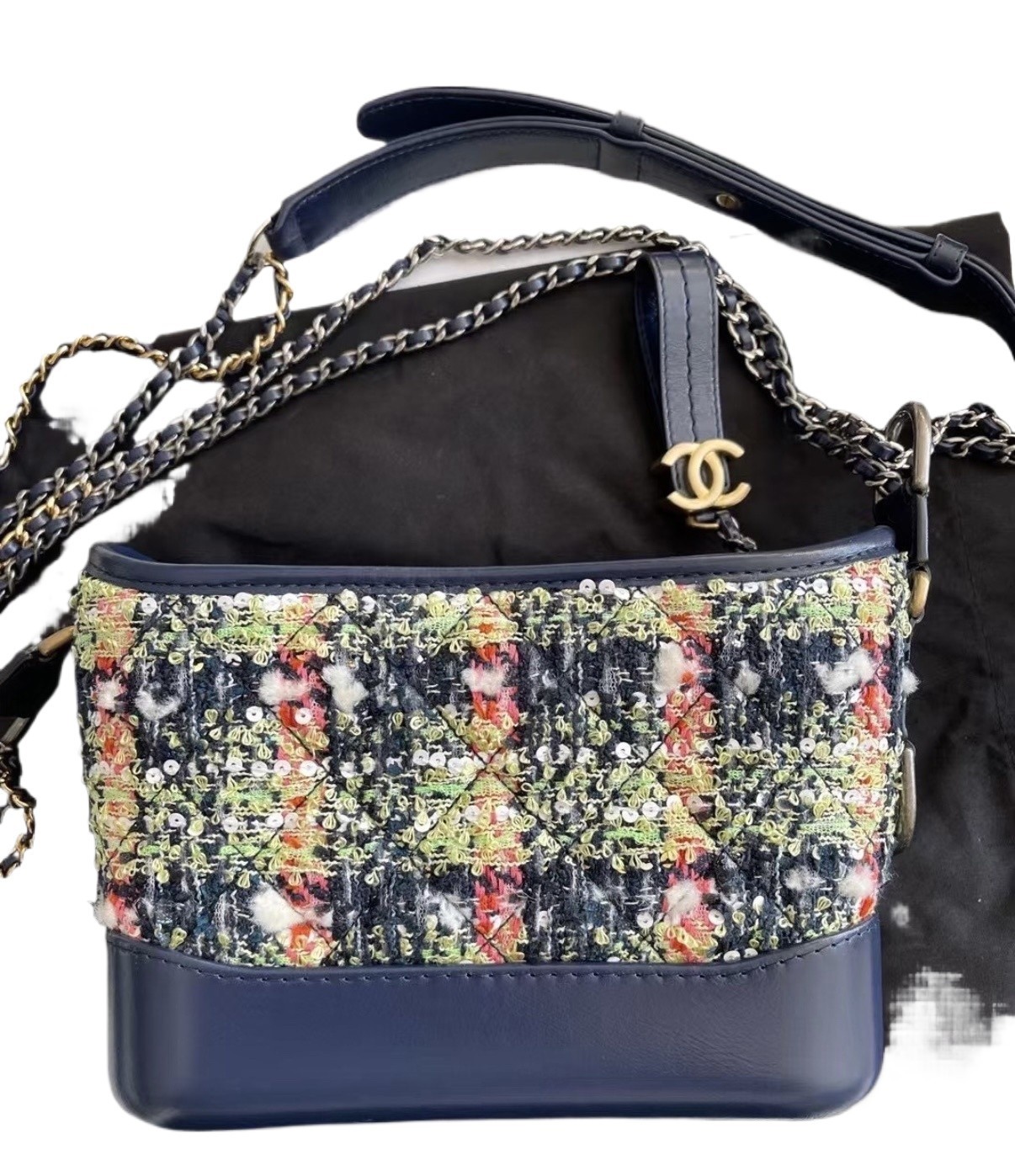 Authentic Chanel Gabrielle Hobo Small Soft Tweed with Sequins and Calfskin eBay