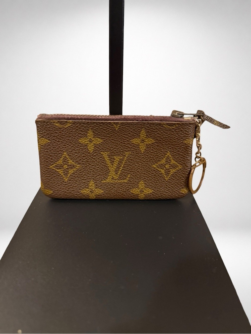 Louis Vuitton Authentic Monogram Pochette Cles Key Pouch Coin Purse Key Holder