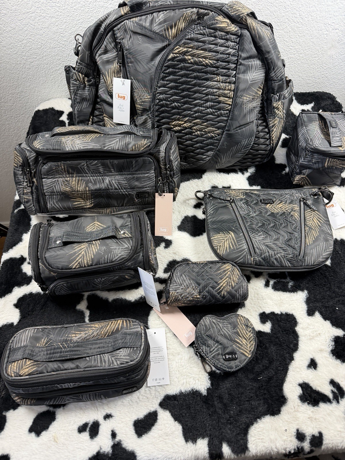 LUG Lot of 8 Tropical Crossbody Bag Cosmetic Trolley Mini Trolley ,swivel Decker