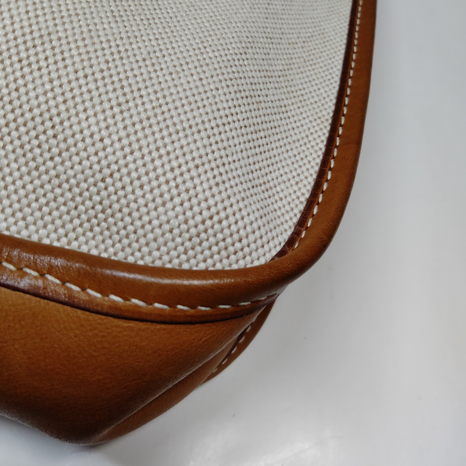 Hermes Shoulder Bag Evelyne. GM Toile Canvas Brown Canvas 2655663