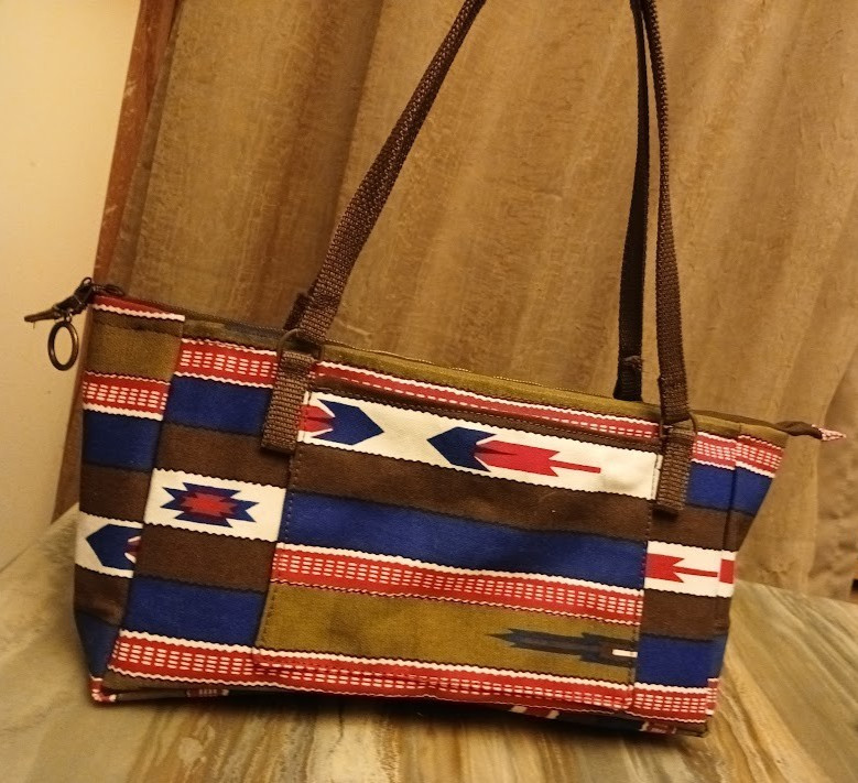 New Western Canvas Double handle Satchel Purse Shoulder Bag Red White Blue Brown