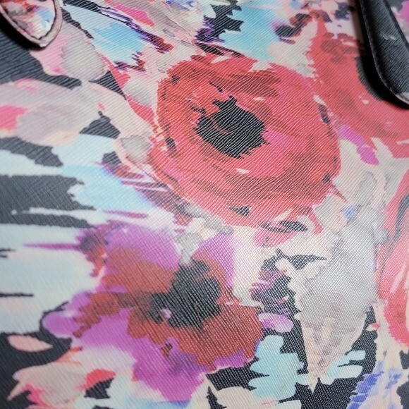Kate Spade Adaira Laurel Way Floral Tote Blue Multi Coated Canvas Crossbody