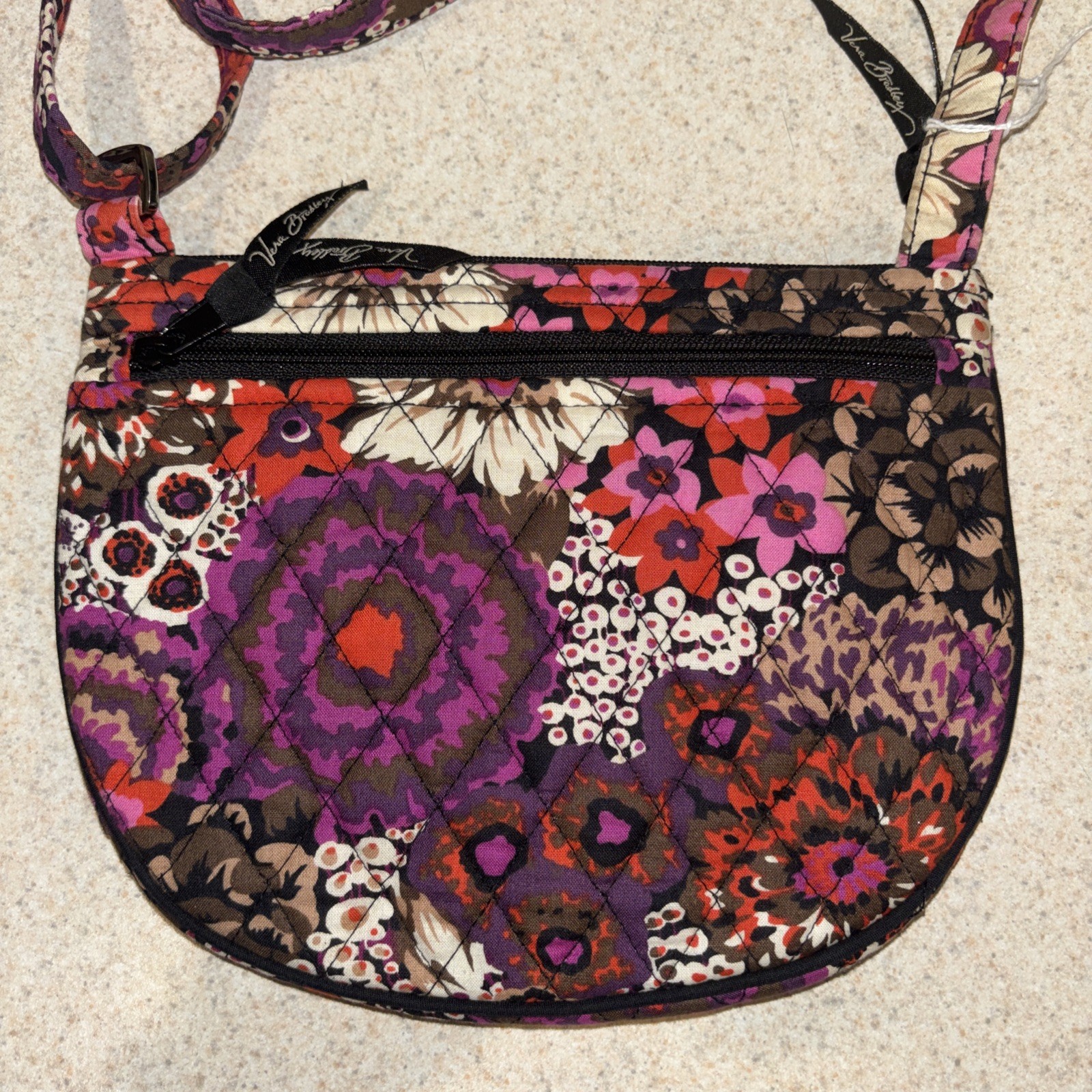 Vera Bradley Lizzy Crossbody NWOT Rosewood Quilted Cotton Purse Floral