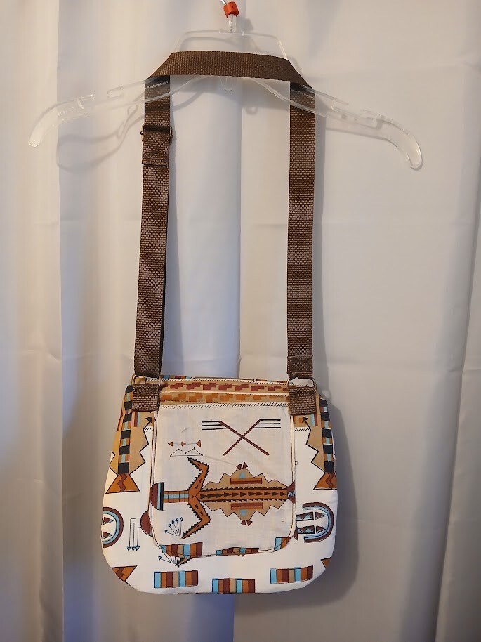 New Western Aztec print Shoulder Bag Purse Cowgirl Brown Turquoise Southwestern