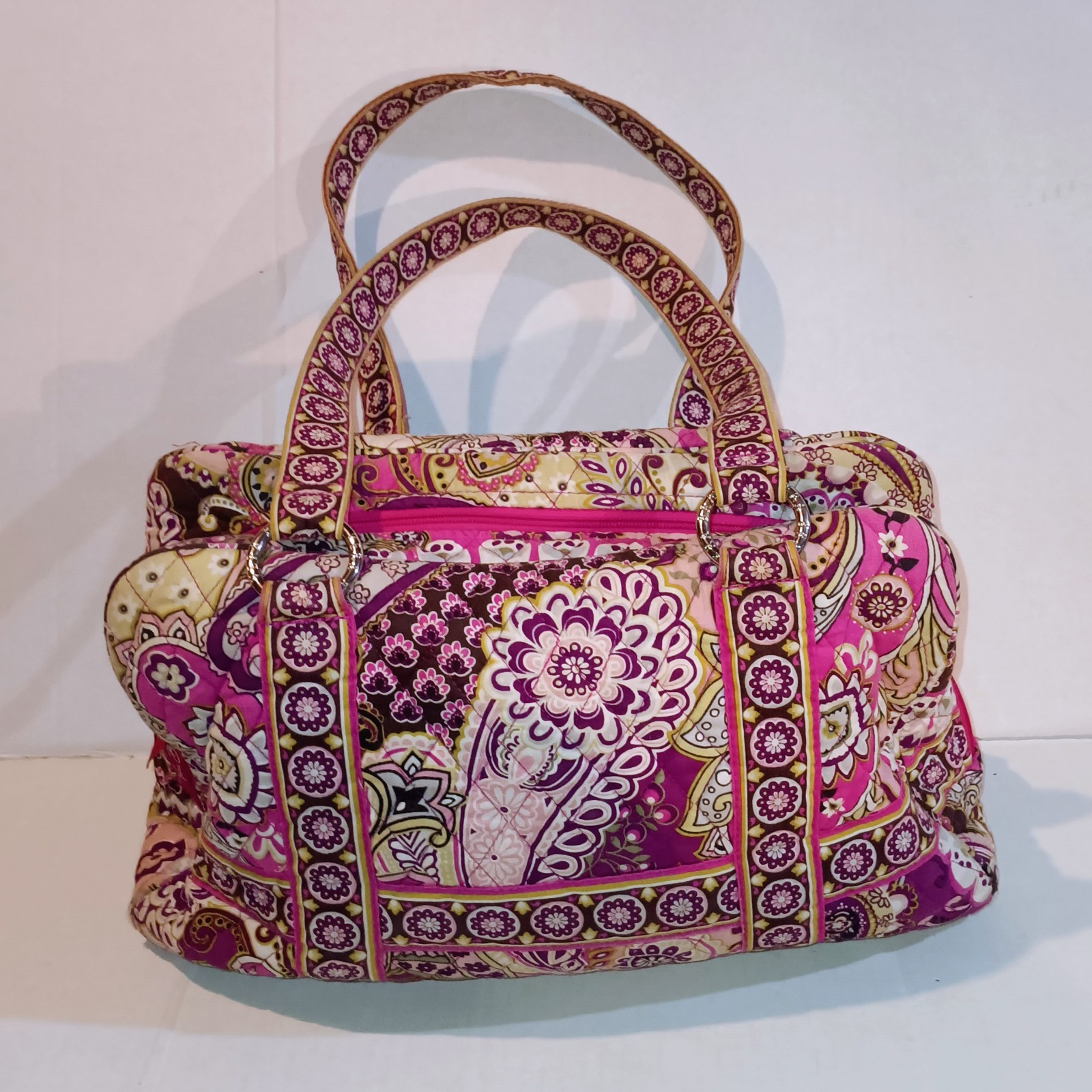 Vera Bradley Squared Away Shoulder Bag-Very Berry Paisley-2010 Retired Pattern-