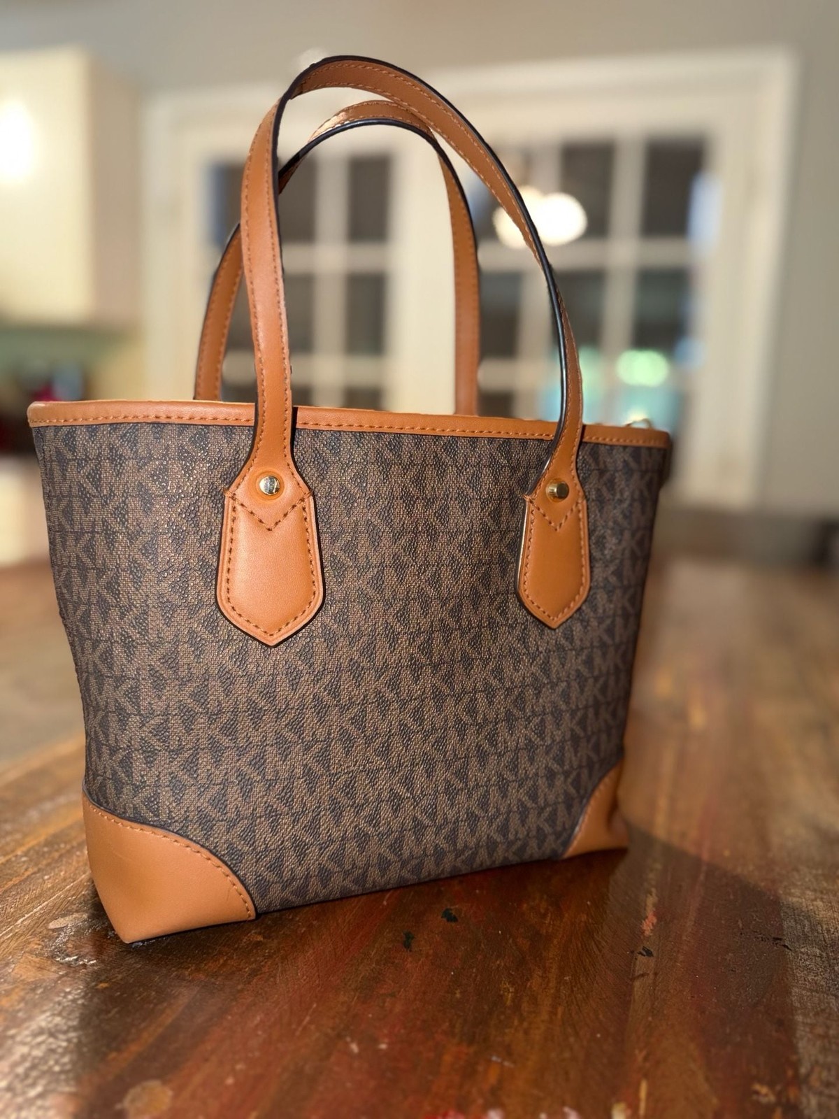 Michael Kors Eva Extra-Small Logo Canvas Tote Bag