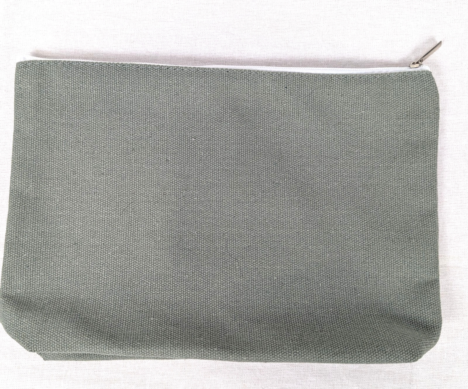 Zipper Mini Utiltiy Pouch Gray With White Letters Blessed and Psalm 119:1