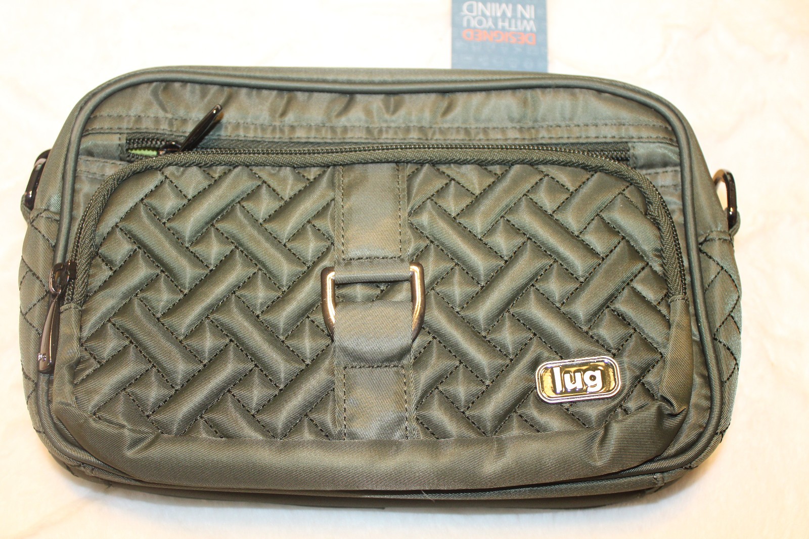 LUG RFID Carousel OLIVE GREEN Quilted Crossbody Shoulder Multi Pockets Bag NWT
